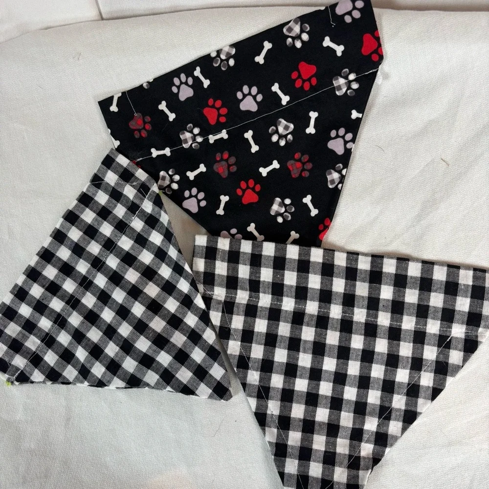 Handmade‎ Christmas Dog Collar Bandanas Set of 3 – Size Small 8
